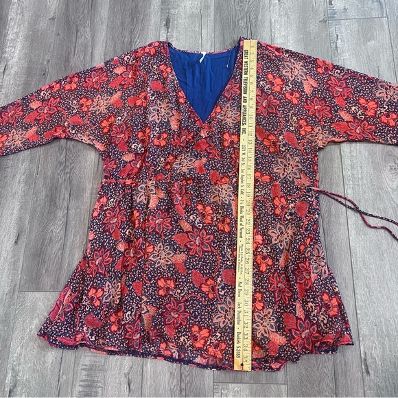 Free People Teagan Dress Peach Combo Size Large - Picture 9 of 14